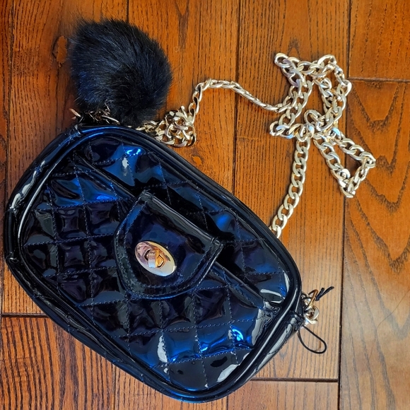 Black Purse with Pom Pom - Picture 2 of 3